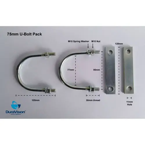 Duravision 3 In. Pole Mount Accessory Pack, 2 X U Bolts And Mounting Plate