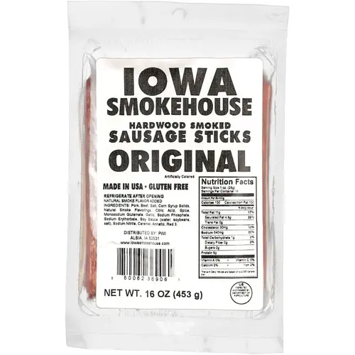 Iowa Smokehouse Sausage Snacks, Stick, Original, 16 oz Iowa Smokehouse Sausage Snacks, Stick, Original, 16 oz
