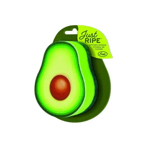 Genuine Fred JUST RIPE 3-Layered Avocado Shaped Sponge, 4.3 in L, 2.7 in W, 3/4 in Thick, Felt/Polyester, Green Genuine Fred JUST RIPE 3-Layered Avocado Shaped Sponge, 4.3 in L, 2.7 in W, 3/4 in Thick, Felt/Polyester, Green