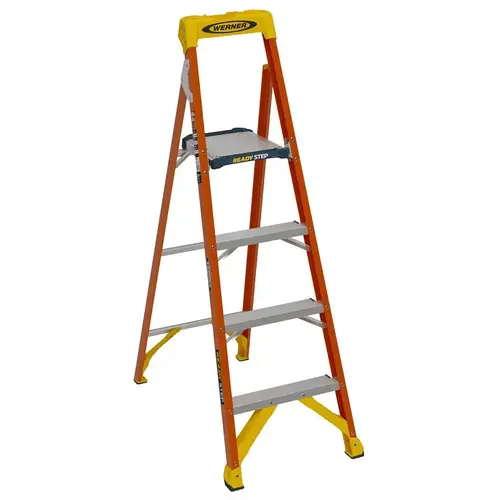 Werner Ready Step Series Ladder, 5-1/2 ft H, Type IA Duty Rating, Fiberglass, 300 lb, 4-Step Werner Ready Step Series Ladder, 5-1/2 ft H, Type IA Duty Rating, Fiberglass, 300 lb, 4-Step