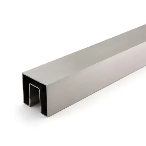2" x 2" Square V-Cut Cap Rail 120" Long - Brushed Stainless