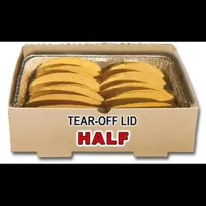 The Catering Box TCCH The Catering Box HALF 12.875X10.625X3.25 IN Corrugated Cardboard Kraft Rectangle Folding Display Lid Option Full Attached Top - pack of 50