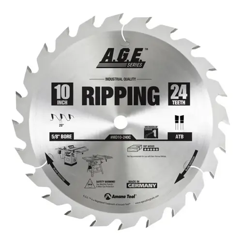 10" x 24 Teeth Ripping/Cross-Cut Circular Saw Blade 10" x 24 Teeth Ripping/Cross-Cut Circular Saw Blade