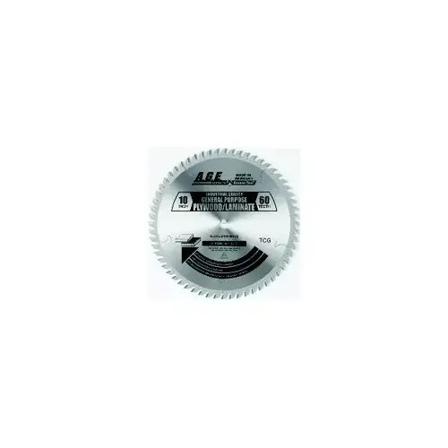 Amana A.G.E. 10" Diameter with 5/8" Arbor 80 Tooth TCG Plywood / Laminate Saw Blade Amana A.G.E. 10" Diameter with 5/8" Arbor 80 Tooth TCG Plywood / Laminate Saw Blade