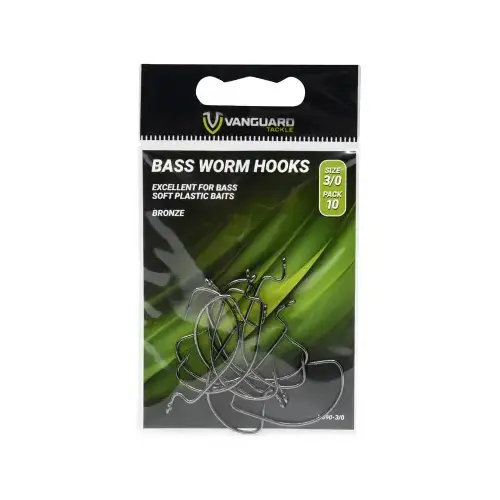 5PK Sz3/0 BLK Worm Hook