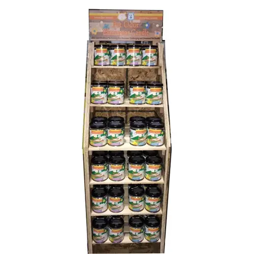 Scoochie Scents Odor Eliminator Candles 84 Piece Wooden Foor Display