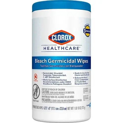 Bleach Germicidal Wipes, 6.75 In X 9 In, 70 Count Canister