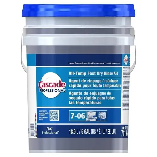 Cascad Fast Dry Rinse Aid Dishwasher Liquid Concentrate, Closed Loop, 5 Gallons