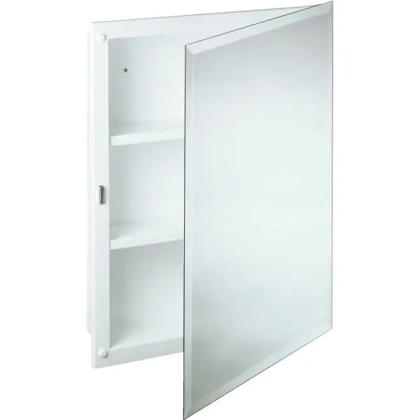 GENERIC PRIVATE BRAND Generic Private Brand 16w X 20h Recessed Beveled Edge Mirrored Medicine Cabinet With Polystyrene Body White 1620BV-P GENERIC PRIVATE BRAND Generic Private Brand 16w X 20h Recessed Beveled Edge Mirrored Medicine Cabinet With Polystyrene Body White 1620BV-P