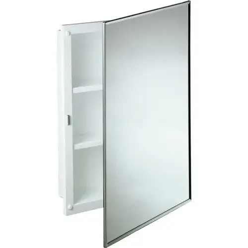 16w X 22"H Recessed Mirrored Medicine Cabinet With Polystyrene Body White