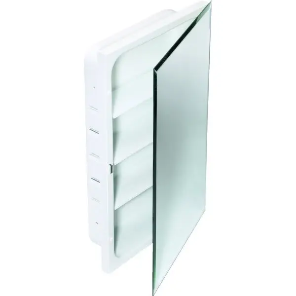 GENERIC PRIVATE BRAND Generic Private Brand 16w X 26h Recessed Beveled Edge Mirrored Medicine Cabinet With Steel Body White 1626BV-R GENERIC PRIVATE BRAND Generic Private Brand 16w X 26h Recessed Beveled Edge Mirrored Medicine Cabinet With Steel Body White 1626BV-R