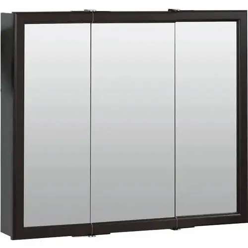 24 In. W X 26 In. Surface-Mount Tri-View Mirror Medicine Cabinet (Espresso)