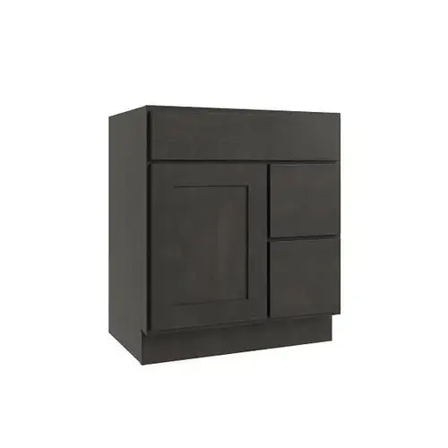 1-Door 2-Drawer Vanity Sink Bay Cabinet, 30"Wx34.5"Hx21"D, Shaker Smoky Grey 1-Door 2-Drawer Vanity Sink Bay Cabinet, 30"Wx34.5"Hx21"D, Shaker Smoky Grey