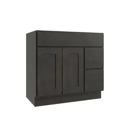Luxor 2-Door Vanity Cabinet, 36"Wx34.5"Hx21"D, Shaker Smoky Grey Luxor 2-Door Vanity Cabinet, 36"Wx34.5"Hx21"D, Shaker Smoky Grey