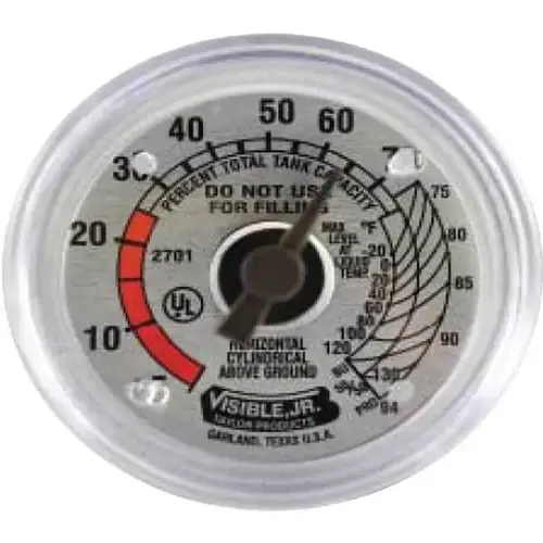 2 In. Gas Jr. Or Sr. Flat Gauge Replacement Dial