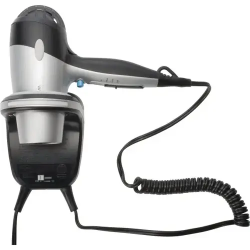 Mid Size Wall Mount 1200-1500 Watt Hair Dryer Black With Night Light