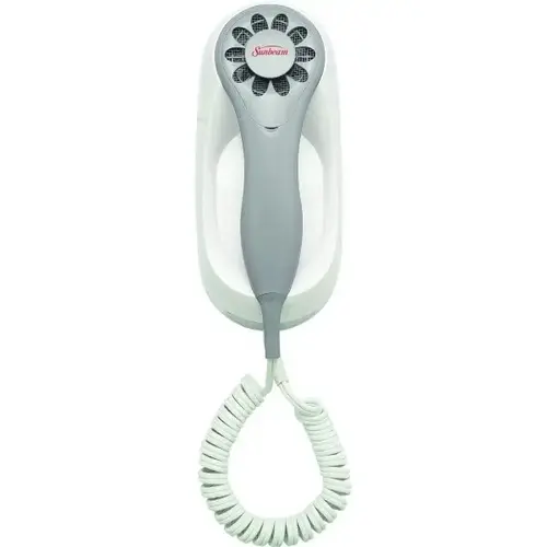 Global Wall Mount 1200-1500 Watt Hair Dryer White With Night Light