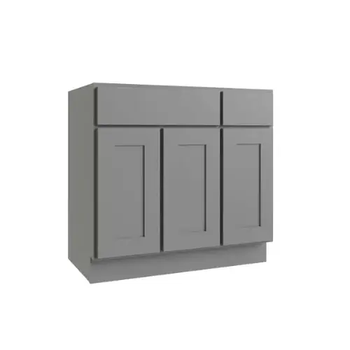 Luxor 30" Removable Vanity Sink Base Cabinet, Shaker Misty Grey