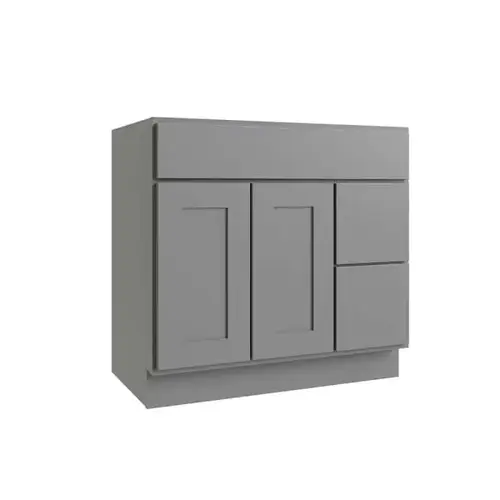 Luxor 2-Door Vanity Cabinet, 36"Wx34.5"Hx21"D, Shaker Misty Grey Luxor 2-Door Vanity Cabinet, 36"Wx34.5"Hx21"D, Shaker Misty Grey