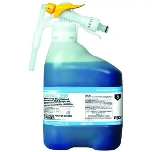 Virex II 256 Mint One-Step Disinfectant Deodorizer 5 L Multi Surface Liquid RTD Quat Blue Virex II 256 Mint One-Step Disinfectant Deodorizer 5 L Multi Surface Liquid RTD Quat Blue