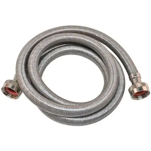 3/4-In Fht X 3/4-In Fht X 10-Ft Braided Washing Machine Connector Stainless Steel 3/4-In Fht X 3/4-In Fht X 10-Ft Braided Washing Machine Connector Stainless Steel