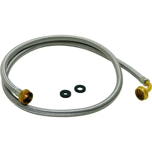 GENERIC PRIVATE BRAND 5 Stainless Steel Wrapped Angle Washing Machine Hose With Black Pvc Core GAL-1021