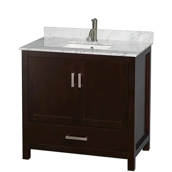 Wyndham Sheffield Espresso Single Bathroom Vanity 36 With Square Sink WCS141436SESCMUNSMXX Wyndham Sheffield Espresso Single Bathroom Vanity 36 With Square Sink WCS141436SESCMUNSMXX