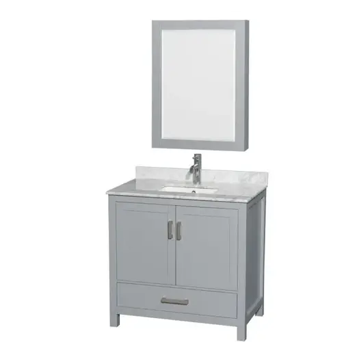 Sheffield Gray Single Bathroom Vanity 36" With Square Sink