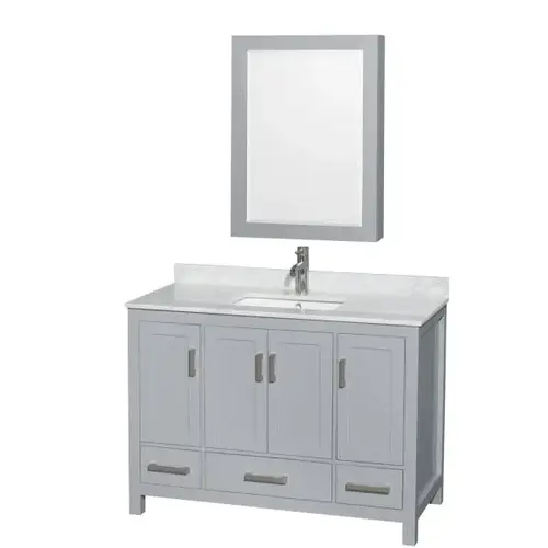 Sheffield Gray Single Bathroom Vanity 48" With Medicine Cabinet Sheffield Gray Single Bathroom Vanity 48" With Medicine Cabinet