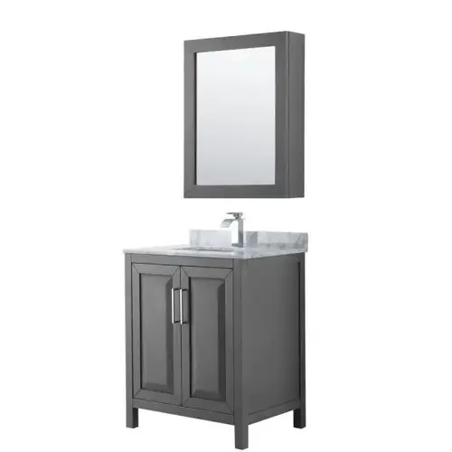 Daria Dark Gray Single Bathroom Vanity 30" With Square Sink & Cabinet