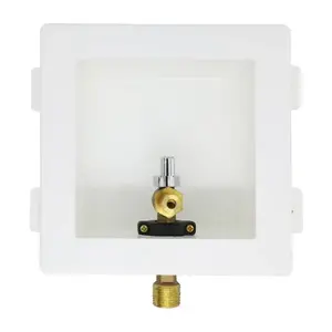 LSP PRODUCTS OB-801-LL Plastic Ice Maker Outlet Box 1/2 In. Male Copper Sweat X1/4 In. Compression