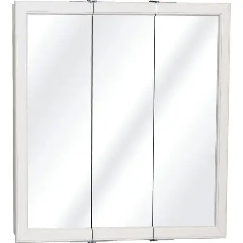 Zenith 30w X 26" Surface Mount White Tri-View Wood Mirrored Medicine Cabinet