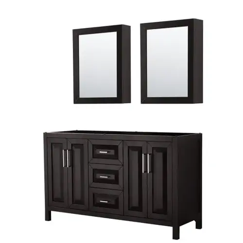 Daria Dark Espresso Double Bath Vanity 60" With Medicine Cabinet Daria Dark Espresso Double Bath Vanity 60" With Medicine Cabinet