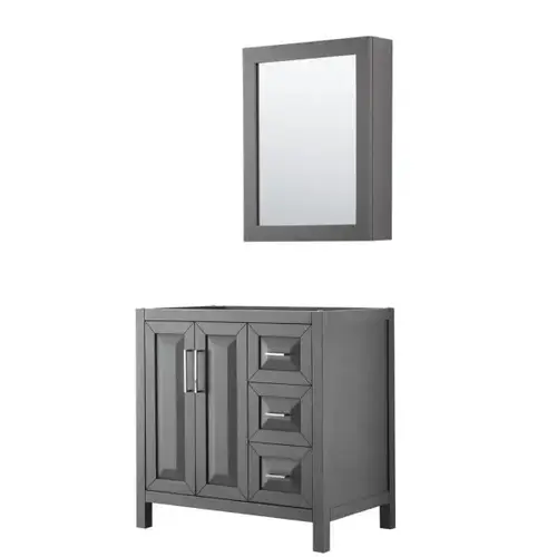 Daria Dark Gray Single Bath Vanity 36" With Medicine Cabinet (Mirror Included) Daria Dark Gray Single Bath Vanity 36" With Medicine Cabinet (Mirror Included)