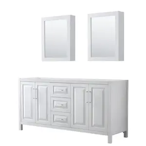 Wyndham MFG #WCV252572DWHCXSXXMED Daria White Double Bath Vanity 72" With Medicine Cabinet