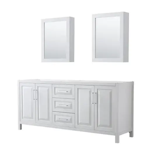 Daria White Double Bath Vanity 80" With Medicine Cabinet