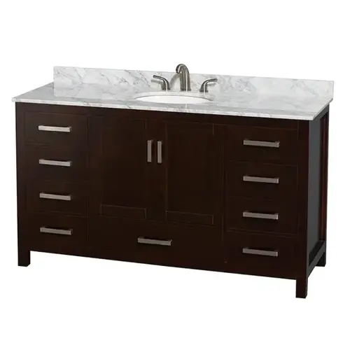 Sheffield 60 In. Single Bathroom Vanity W/ Sink (Espresso)