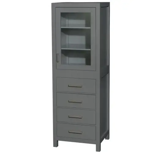 Sheffield Dark Gray 4-Drawer Linen Tower Shelved Cabinet 24 Inch Sheffield Dark Gray 4-Drawer Linen Tower Shelved Cabinet 24 Inch