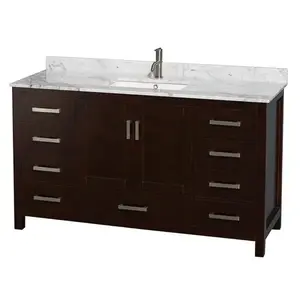 Wyndham Collection WCS141460SESCMUNSMXX Sheffield 60 In. Single Bathroom Vanity W/ Top And Sink (Espresso)