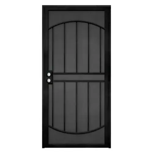 36 In. X 80 In. Arcada Black Surface Steel Security Door
