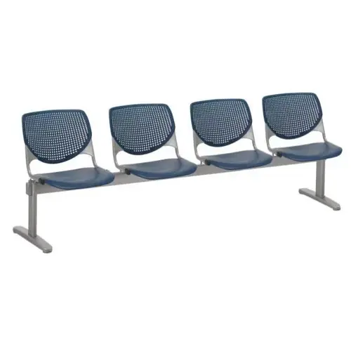 Kool 4-Seat Reception Bench, Navy Seats & Backs Kool 4-Seat Reception Bench, Navy Seats & Backs