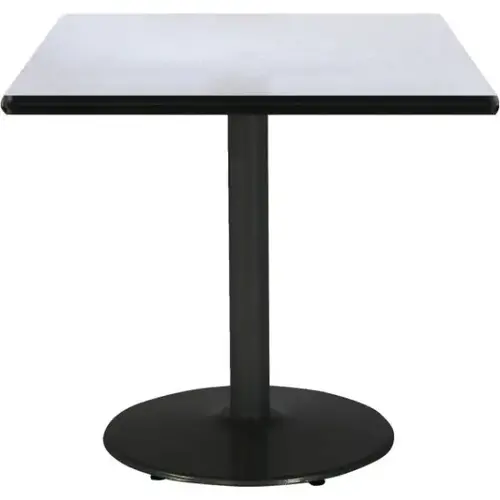 36" Square Pedestal Table With Grey Nebula Top, Round Black Base 36" Square Pedestal Table With Grey Nebula Top, Round Black Base