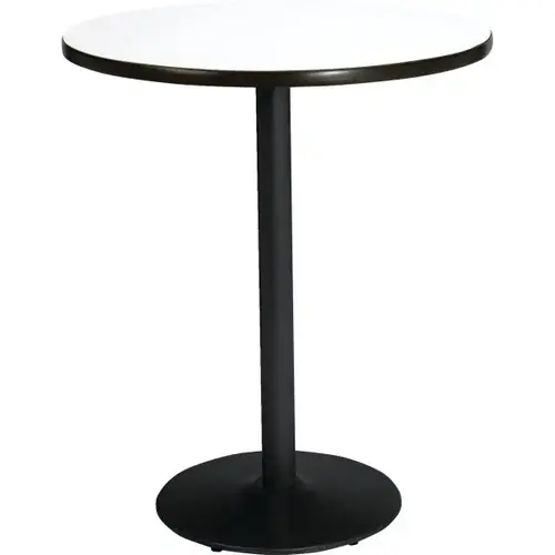 30" Round Pedestal Table W/crisp Linen Top, Round Black Base, Bistro Height 30" Round Pedestal Table W/crisp Linen Top, Round Black Base, Bistro Height