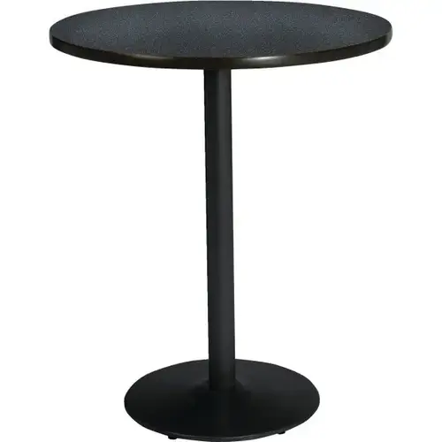 30" Round Table With Graphite Nebula Top, Round Black Base, Bistro Height