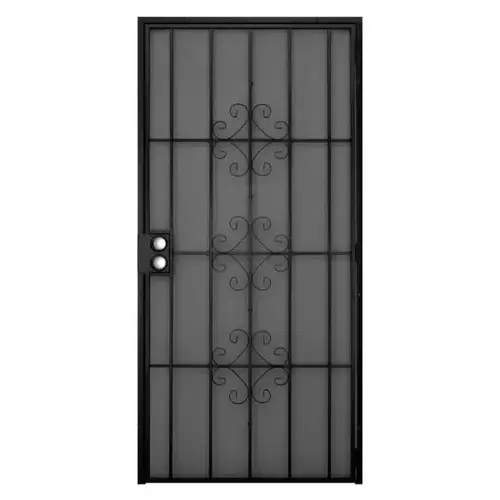 36 In. X 80 In. Del Flor Black Surface Steel Security Door