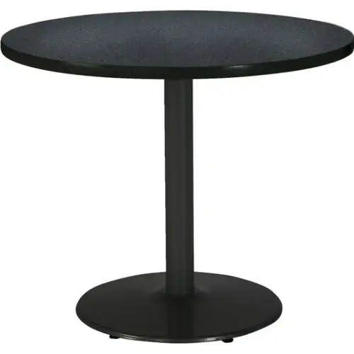 36" Round Pedestal Table With Graphite Nebula Top, Round Black Base 36" Round Pedestal Table With Graphite Nebula Top, Round Black Base