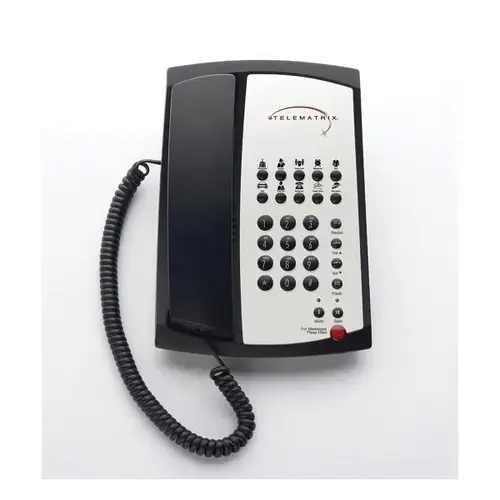 Black 3100mwd 1-Line Speakerphone With 10-Guest Service Button
