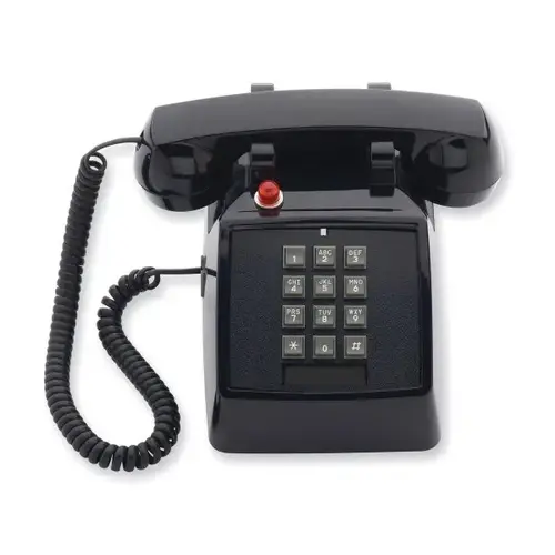 Black 2510d 1-Line Desk Phone With Message Waiting Light