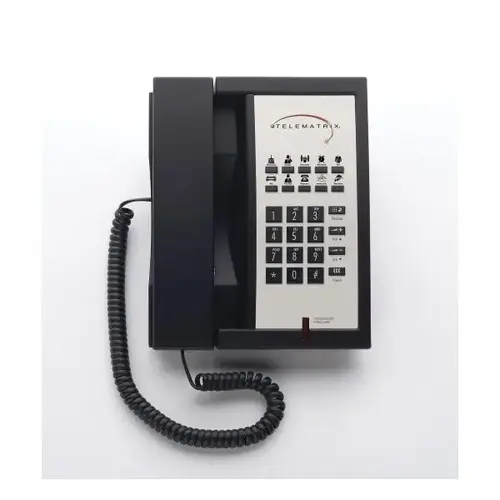 3300mw10 Black 1-Line Phone With 10-Guest Service Button