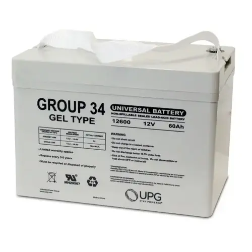 12-Volt 60 Ah I6 Terminal Sealed Gel Battery Group 35